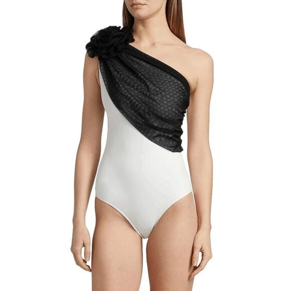 Chiara Boni Keita Mesh-Overlay Swimsuit US 6 $350